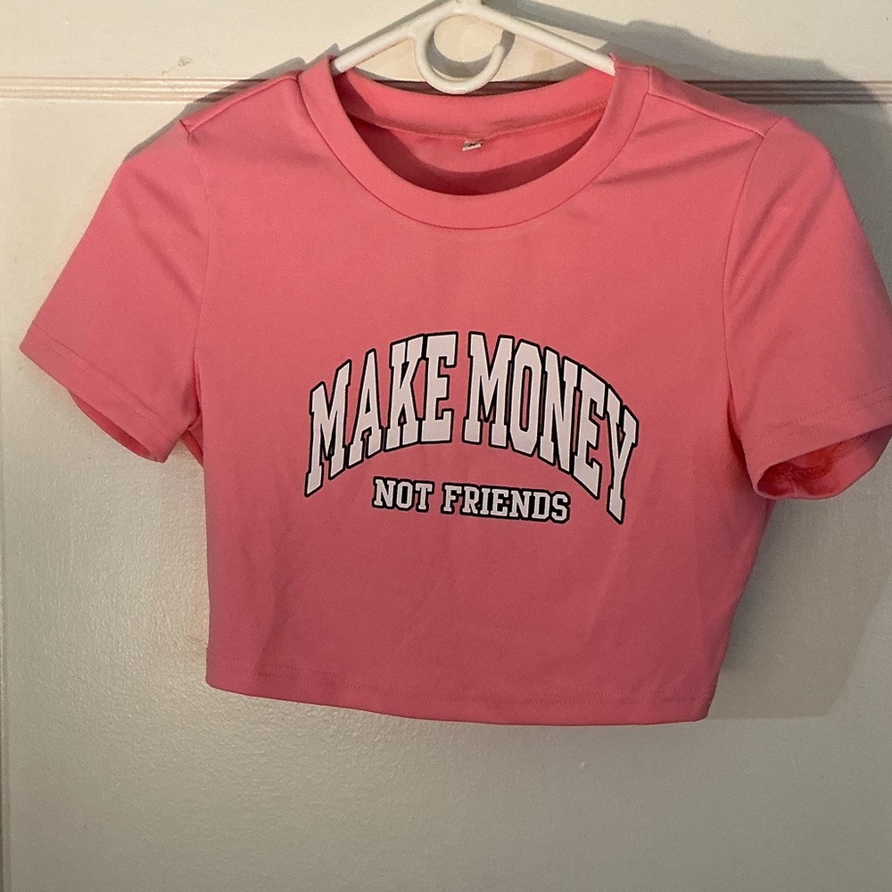 Pink Graphic Crop Top